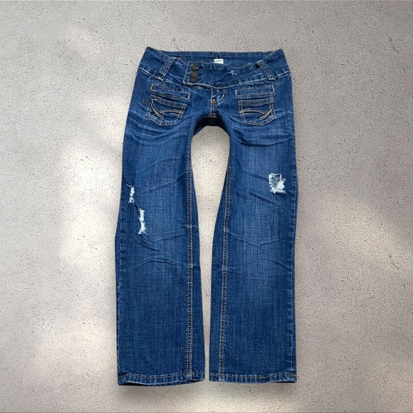 H2J Y2k Low Rise Denim Capris - Picture 1 of 7